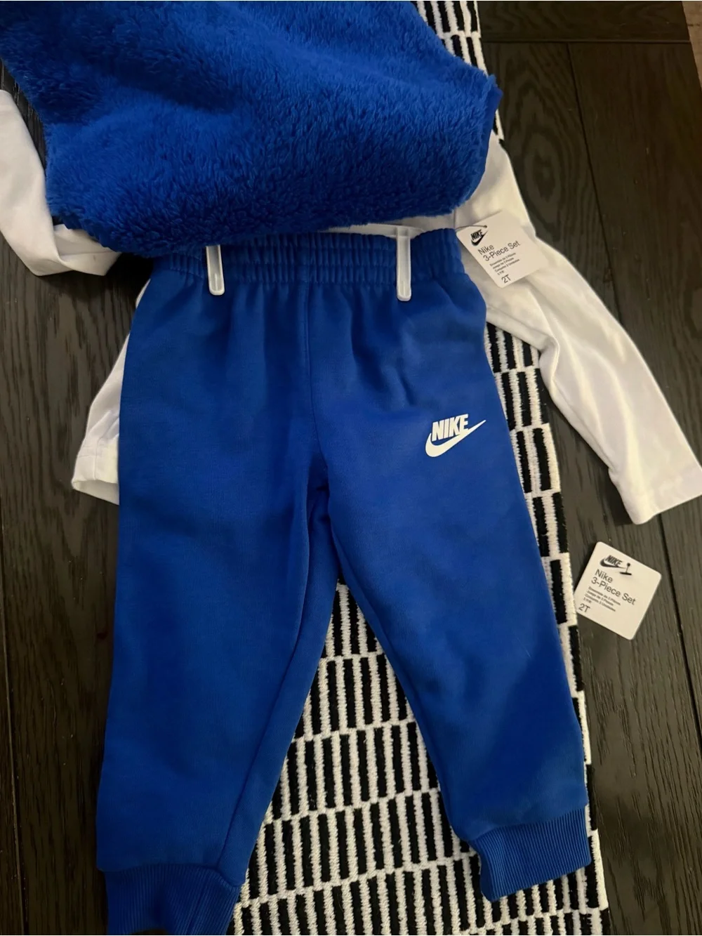 Nike Kids Royal Blue 3-Piece Sherpa Vest Set